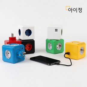 파워큐브 오리지널 USB 올컬러 블랙 멀티탭 콘센트