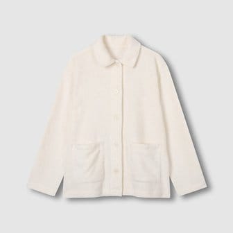 JAJU 여 극세사 플랫 카라 파자마 셔츠 J205401030006