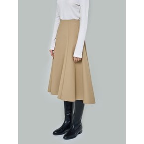 BANDING FLARE SKIRT(BEIGE)