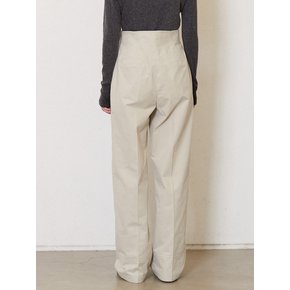 cation cotton curved pants_khaki beige