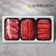 [명절 후 배송][냉동][농협횡성한우] 1등급 명품정육세트 8호/등심1팩+채끝1팩+특수부위1팩/팩당500g/총1.5kg