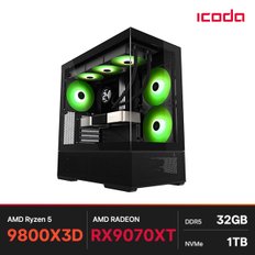 아이코다 ( AMD9800X3D / 32GB / 1TB / 9070XT ) RX400B 게이밍 조립PC