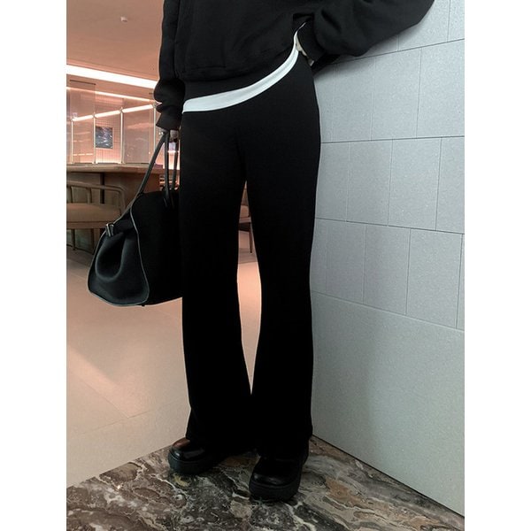 어반 니트지 레깅스팬츠_BLACK