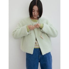 Wool Blended Boucle Duffel Coat  Apple Green (WE3X30T86K)