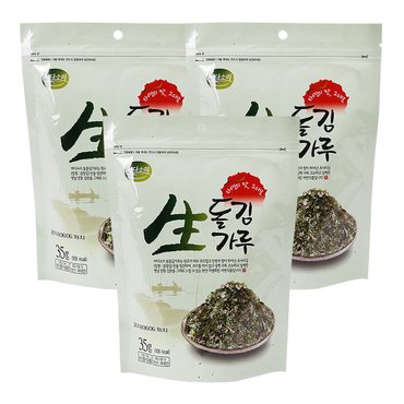 바다소리 영양가득 무조미 곱창생돌김 김가루 35g x 3봉