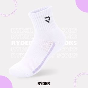 배드민턴 스포츠 여성 중목 양말 화이트 퍼플 RS-SOCKS-8W