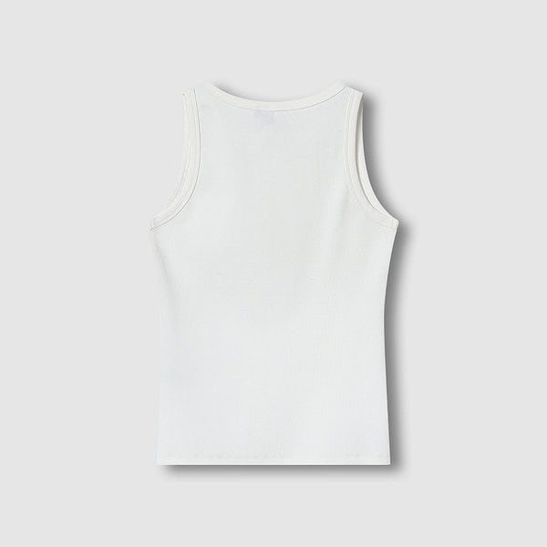 여 코튼 립 민소매 티셔츠 J116201075001