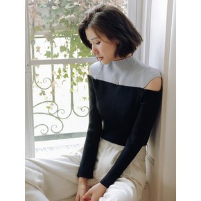 LS vintage semi-turtleneck sweater TOP