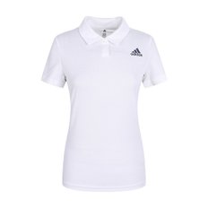 adidas 여성 화이트 로고 카라반팔티셔츠_P353017806