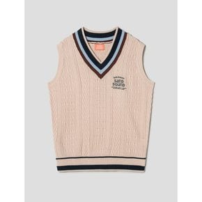 Vneck Knit Vest  Beige (MS3251A15A)