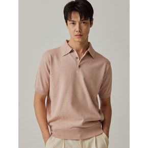 Essential Short Sleeve Polo Knit (Pink)