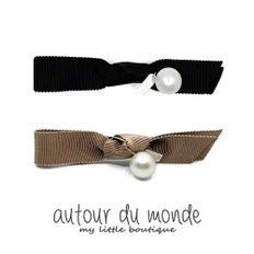 side ribbon pearl hairpin (2colors)