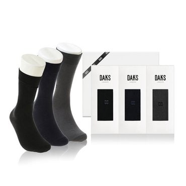 닥스 양말 신사 면스판 장목 무지 3족세트 DK24329