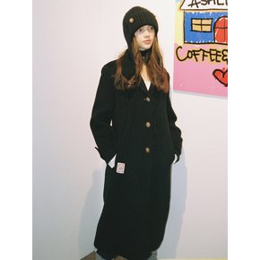 SINGLE CASHMERE COAT BLACK