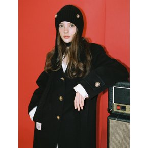 SINGLE CASHMERE COAT BLACK