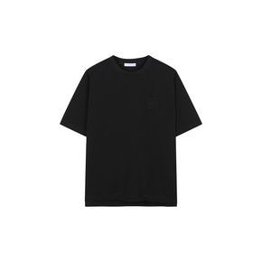 LJS41166 블랙 세미오버핏 아트웍 티셔츠