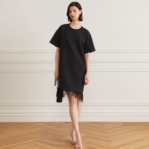 YY_Fringed loose-fit dress_BLACK