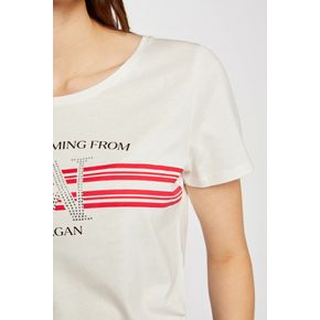 반소매 스트라스 티셔츠 7097227 ESTAMPADO BLANCO