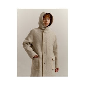 Premium Cashmere Blended Hooded Coat_Ivory