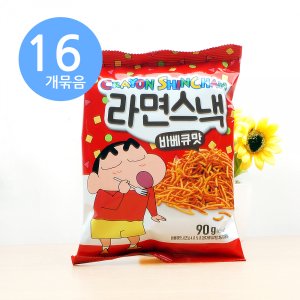 아루마트 크레용 신짱 짱구 라면스낵 바베큐맛 90g x16개