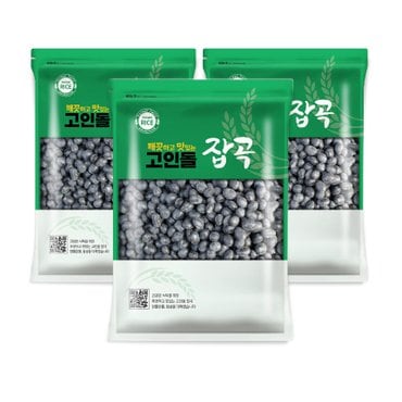 고인돌 H고인돌잡곡 서리태 3kg(1kgx3개) 국내산 검정콩