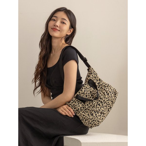 레오파드 플라워 투포켓 숄더백 스몰