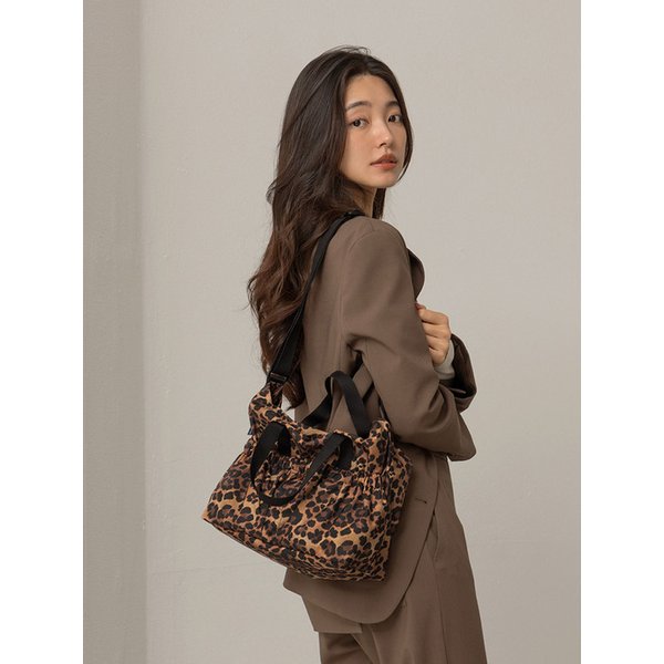 레오파드 플라워 투포켓 숄더백 스몰