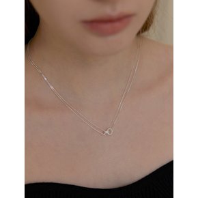 [진주귀걸이 2종 증정] Link donut ring line necklace