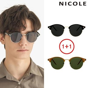 [1+1] 니콜 남성 NI2103-블랙+카라멜G15 선글라스