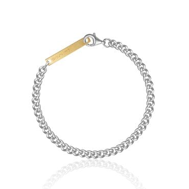 룬느 실버 925 커브 체인 팔찌 (19cm) LSB10
