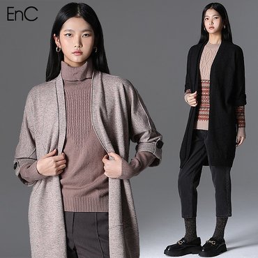 EnC 사선 포인트 오픈 롱 가디건  택가격  79000원 _P356405861