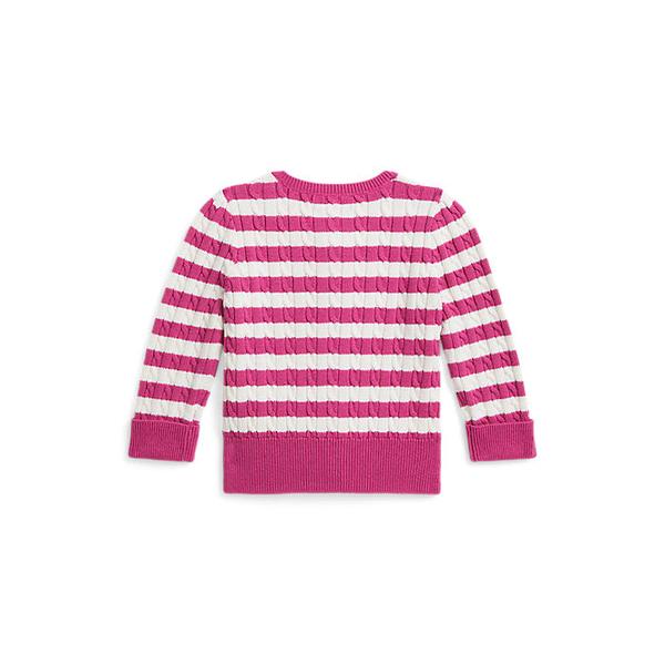 랄프 로렌 베이비 여아 스트라이프 미니 케이블 코튼 카디건(CWPOSWEF6820219650)