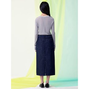 HLine Denim Long Skirt  Navy (KE5127M51R)