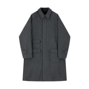 wool Raglan Balmacaan Coat (Charcoal)