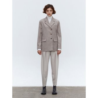 모한 TOF 3BUTTON HERRINGBONE WOOL BLAZER OAT-BEIGE