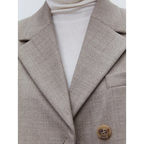 TOF 3BUTTON HERRINGBONE WOOL BLAZER OAT-BEIGE