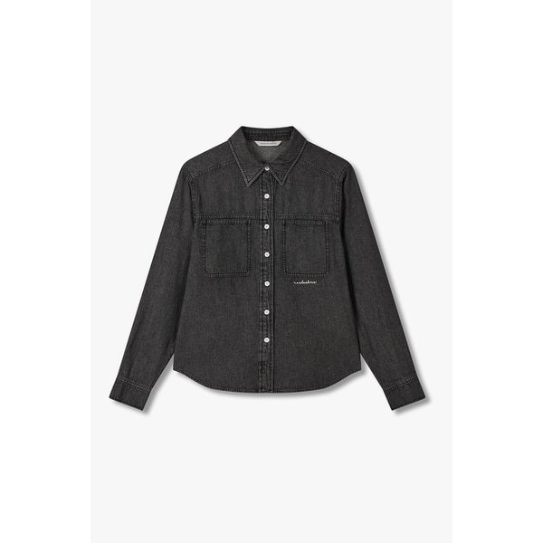 [리오더] 패치 포켓 스탠다드 핏 데님 셔츠 7125455500270