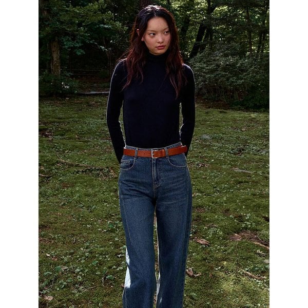 Vintage Washing Semi Wide Denim Pants  Blue (KE4821M54P)