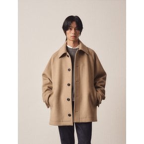 Cashmere Blend Soft Oversize Half Coat_Beige