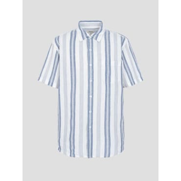 빈폴 24SS 볼드 스트라이프 반소매 셔츠 - 블루(BC4465C26P)