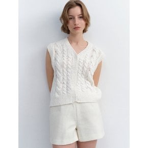 summer cotton cable knit_ivory