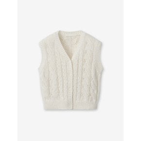 summer cotton cable knit_ivory
