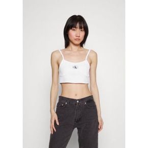 3589308 Calvin Klein 캘빈 클라인 진 배지 브라렛 - 상의 밝은 흰색