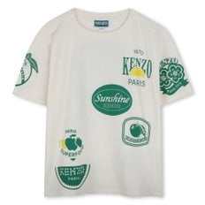 FRUITS STICKERS 과일프린트반팔 티셔츠(Z255AFT314_화이트)