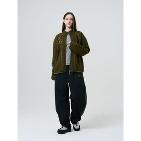 UNISEX 오드람프 플리스 핑거홀 자켓_카키