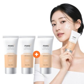 PDRN 톤업 선크림 50ml 2+1 (총3개) / 미백 진정 보습 노세범 나이아신아마이드 히알루론산 함유