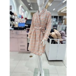 [여주점] 와코루 면요루 체크 여성 로브 나이트 가운 [WRB2472W]
