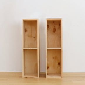DIY 삼나무 원목 슬림 2단책장 틈새 수납장 1P