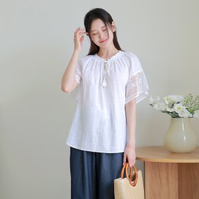 [최초가 69,000원][르포엠]코튼100 소네트 에스닉 블라우스