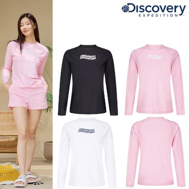 디스커버리 [정상가 79000원] 디스커버리 여성 핫썸머 루즈핏 래쉬가드 상의 여름 워터 티셔츠 DWSW66043